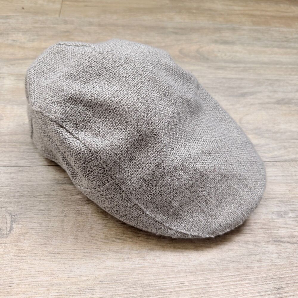 Vintage Gray Newsboy Cap Flat Ivy Hat Adjustable Snap Back Wool